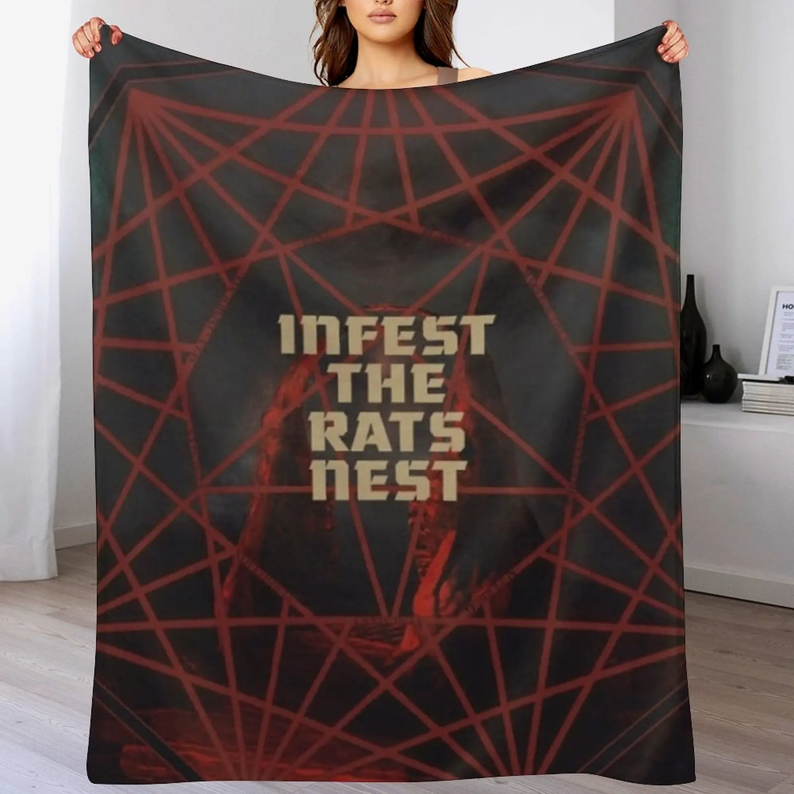 Nonagon Infinity x Infest The Rats Nest Throw Blanket Kid'S christmas decoration Soft Beds blankets and throws Blankets