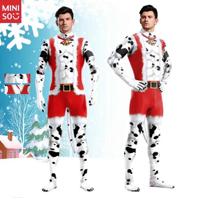 

Боди рождественского далматина 2025г. | Костюм пятнистой собаки, праздничная одежда для выступлений