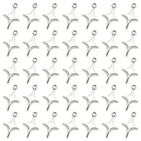 20pcs Antique Silver Four Point Star Shape Charms Alloy Metal Pendants  For Earring Necklace DIY Crafts Jewelry Making Supplies