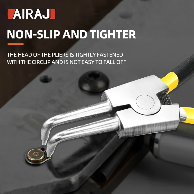 AIRAJ 7-In Circlip Pliers Needle nose Pliers Retaining Ring Pliers for Removing Installing Puller Locking Rings Shafts Hand Tool