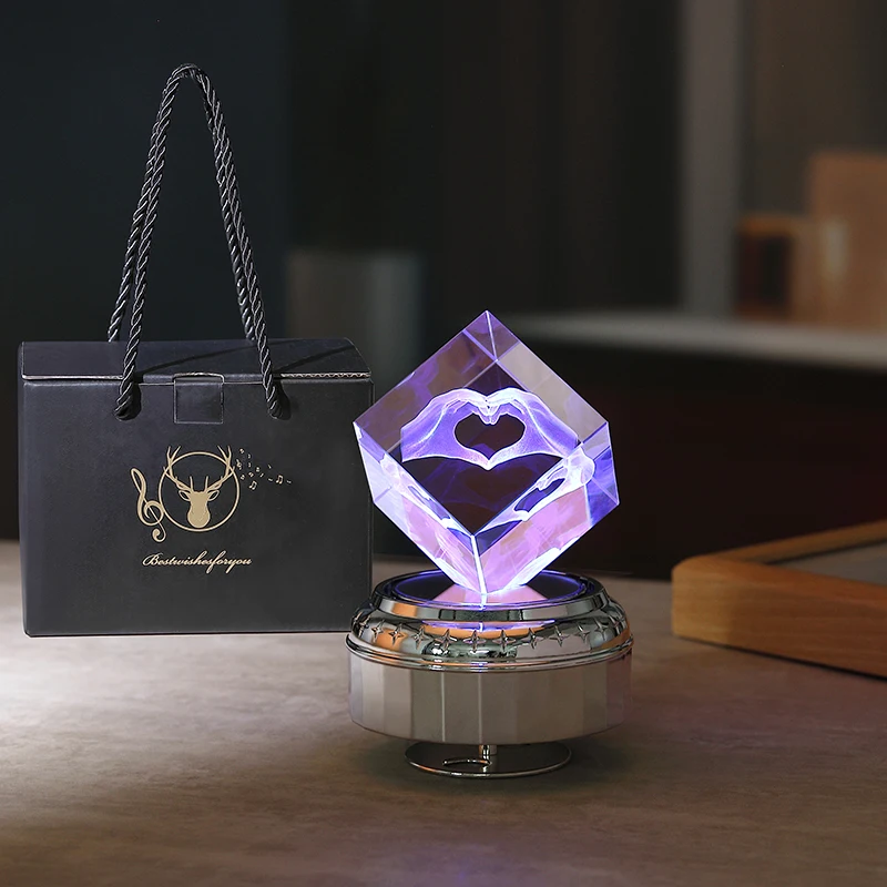 

SOFTALK 3D Crystal Ball Music Box You are my sunshine Luminous Rotating Musical Box Christmas Birthday Valentines Gifts