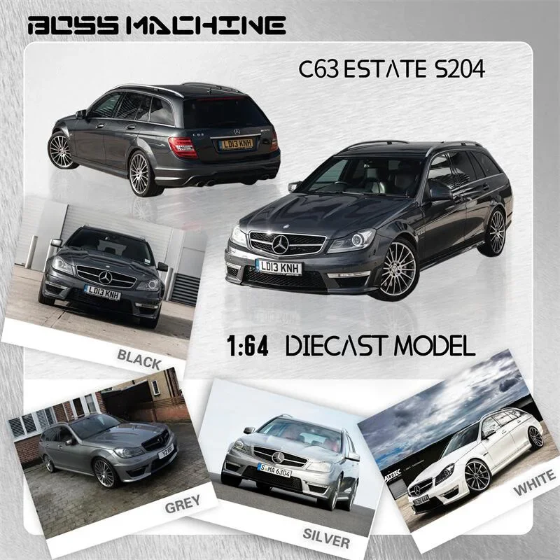 (الطلب المسبق) Boss Machine BM 1:64 C63 Estate S204 Wagon Limited999 Diecast Model Car