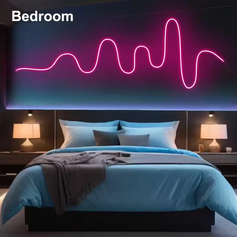 Single-Color RGB Neon LED Strip USB DC5V 24-Key Remote Control,Color Changing,Holiday Gift,Party Atmosphere Light,Festival Decor