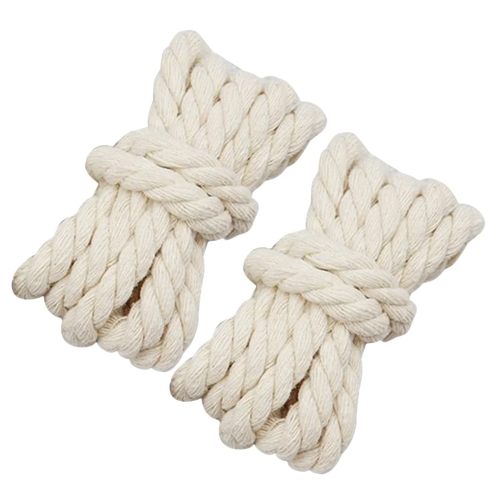 

Hand-woven Rope Thickened 1cm Round Solid Color Three-strand Cotton Shoelace Decoration ( 120cm) Shoelaces Skates