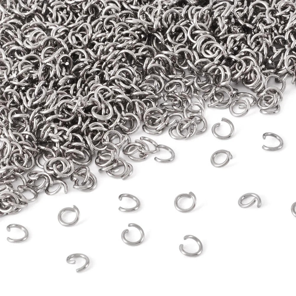 1000pcs 304 Stainless Steel Jump Rings 4mm-10mm Open Jump Rings Spilt Ring Connector Rings for Jewelry Making DIY Bracelet Craft