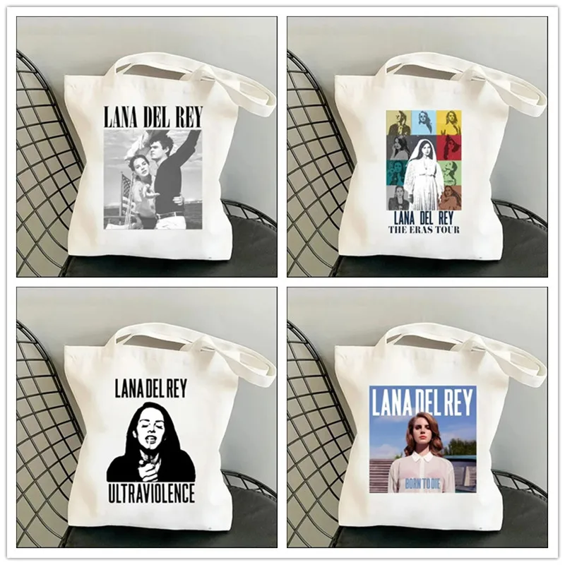 Lana Del Rey Shopping Shopper Bags Harajuku Resuable Women Tote Bag Fashion Female Shoulder Handbag Canvas Girl Handbags Gifts