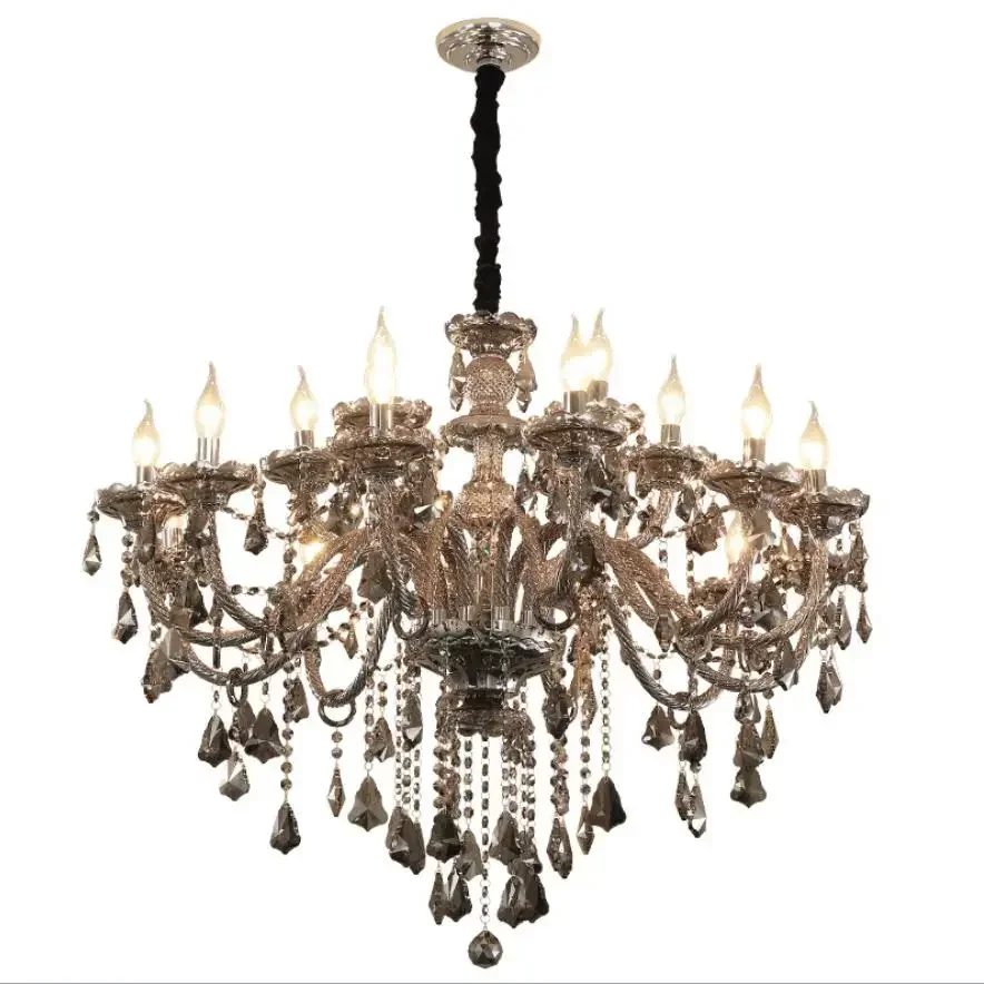 

Simple Modern Crystal European Living Room Chandelier Restaurant Bedroom Lamp Home Lamp Villa Duplex Building Candle Lamp