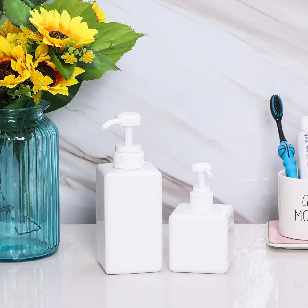 650ml Square Clear Bottle Liquid Soap Whipped Mousse Points Bottling Shampoo Lotion Shower Gel Pump Bottlesnding
