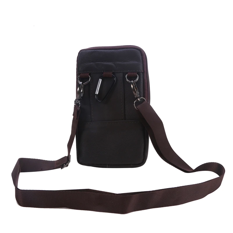 Men mini Waist Bag Solid Color PU Mobile Phone Bag For Male Outdoor Multi-function Fashion Crossbody Fanny Pack Zipper Hip Bags