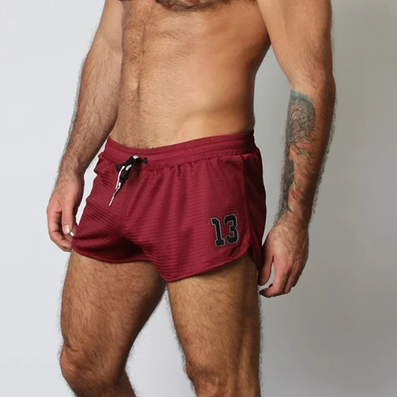 Summer Men\'s Sports Shorts Fashion Printed Mesh Quick Dry Outdoor Fitness GYM Squat Training Three-Point Basketball Shorts