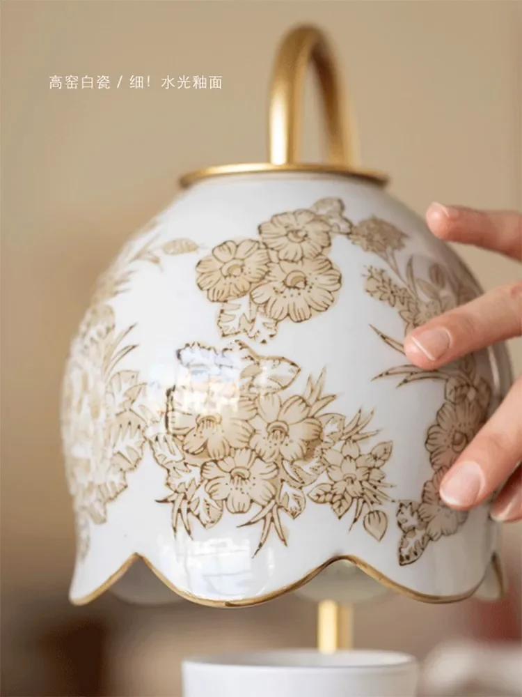 Jinzhiling hand-painted white porcelain wax melting lamp fireless scented candle lamp oriental