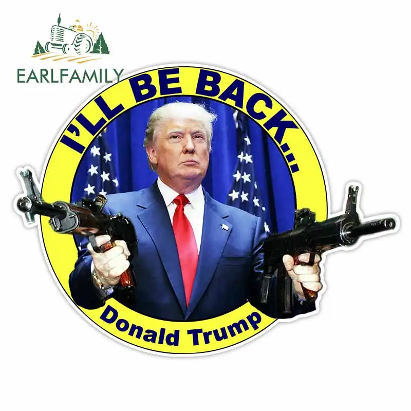 EARLFAMILY 13cm Donald Trump Trunk Creative Car Stickers Anti Trump Car Window Decal Personality Bumper Repair Custom Printing