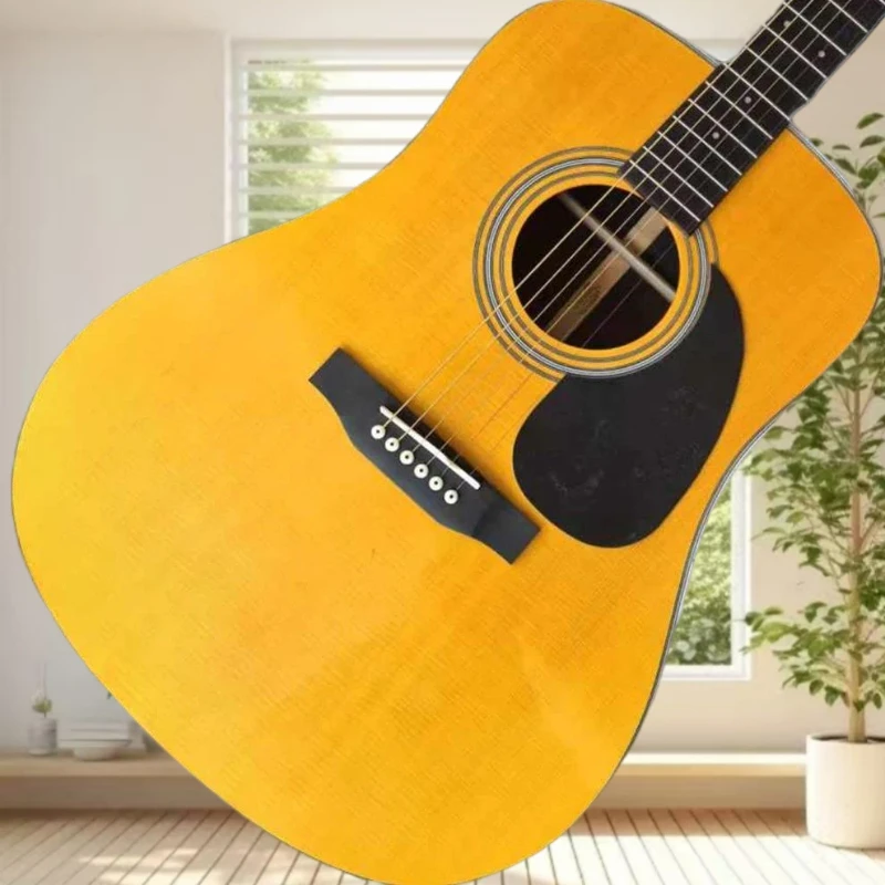 41 Inch D28 All Solid 6 Strings Acoustic Guitar Solid Spruce Top Rosewood Back Sides Ebony Fixed Bridge Beginner Free Delivery