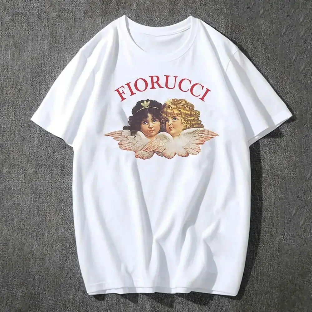 Fashion Fiorucci Baby Angel Graphic Tshirt Summer Classic Aesthetic T Shirt for Women Kawaii Clothes