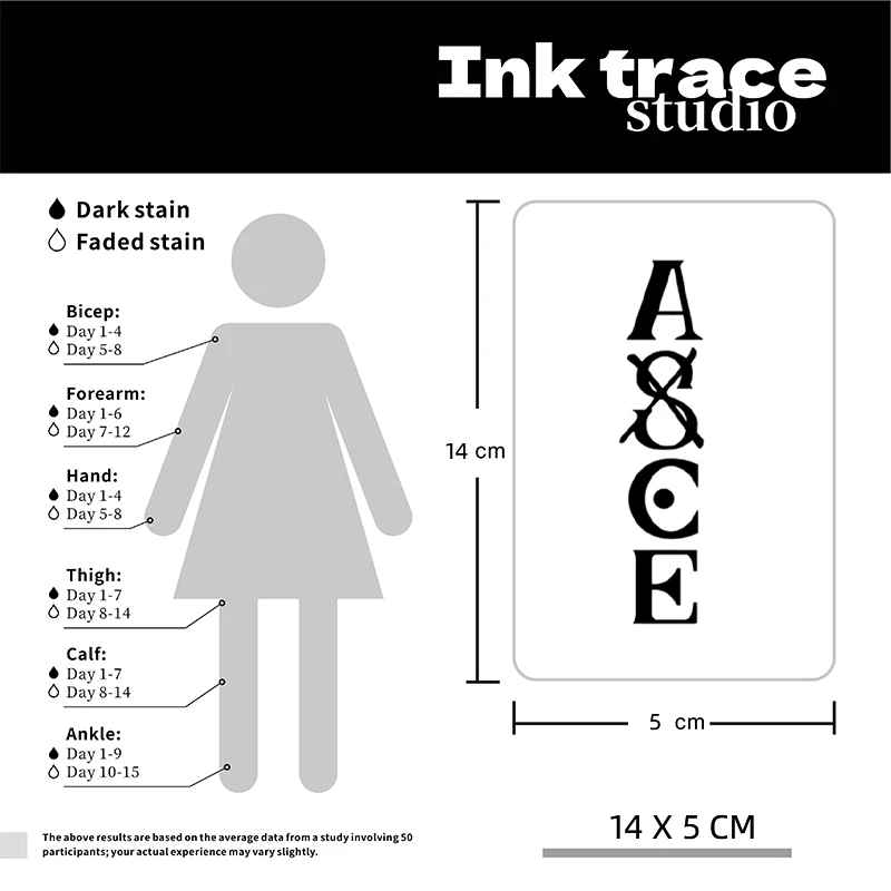 1/2PCS  ACE temporary tattoo sticker, waterproof magic tattoo, lasts to 15 days fake tattoo, semi permanent tattoo