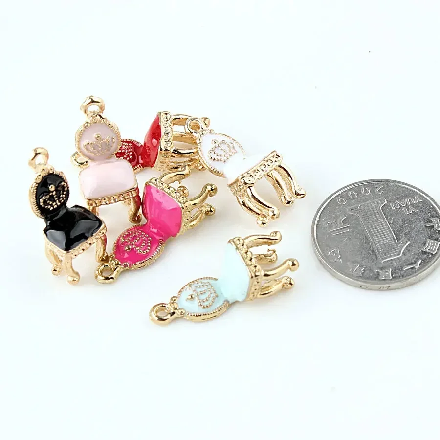 10 قطع النمط الأوروبي الطعام كرسي المينا الأثاث سحر لصنع المجوهرات لطيف القرط قلادة سوار قلادة سحر DIY #4