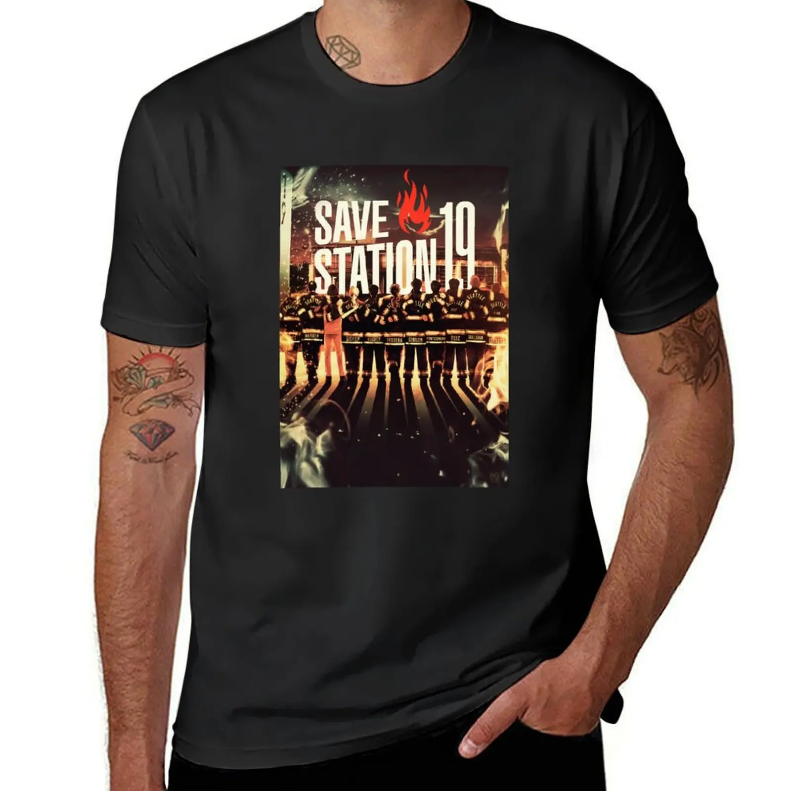 

Save Station 19 Poster T-Shirt quick-drying hippie clothes customs men clothing