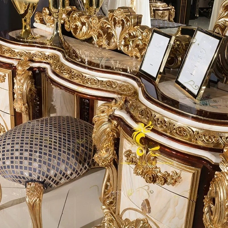 French Dressing Table Italian Palace Palace Style Villa Master Bedroom Exquisite Wood Carving Flowers