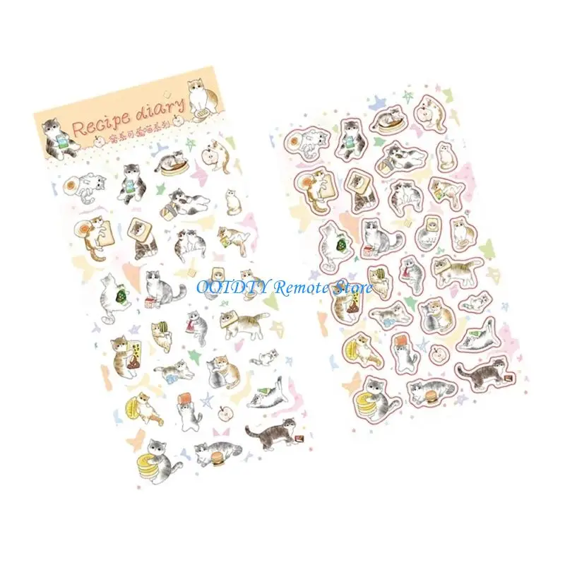Expressive Feline Themed Sticker Suitable for Customizing Planners Art Journals