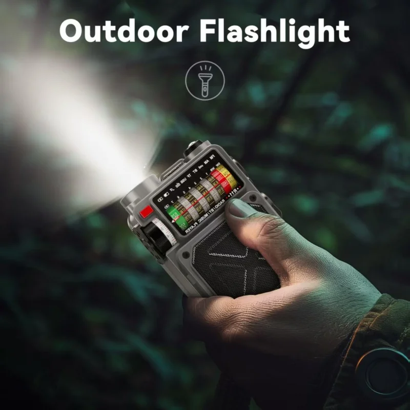 

Portable Bluetooth speaker hand cranked power generation solar charging full band radio emergency power bank compass flashlight