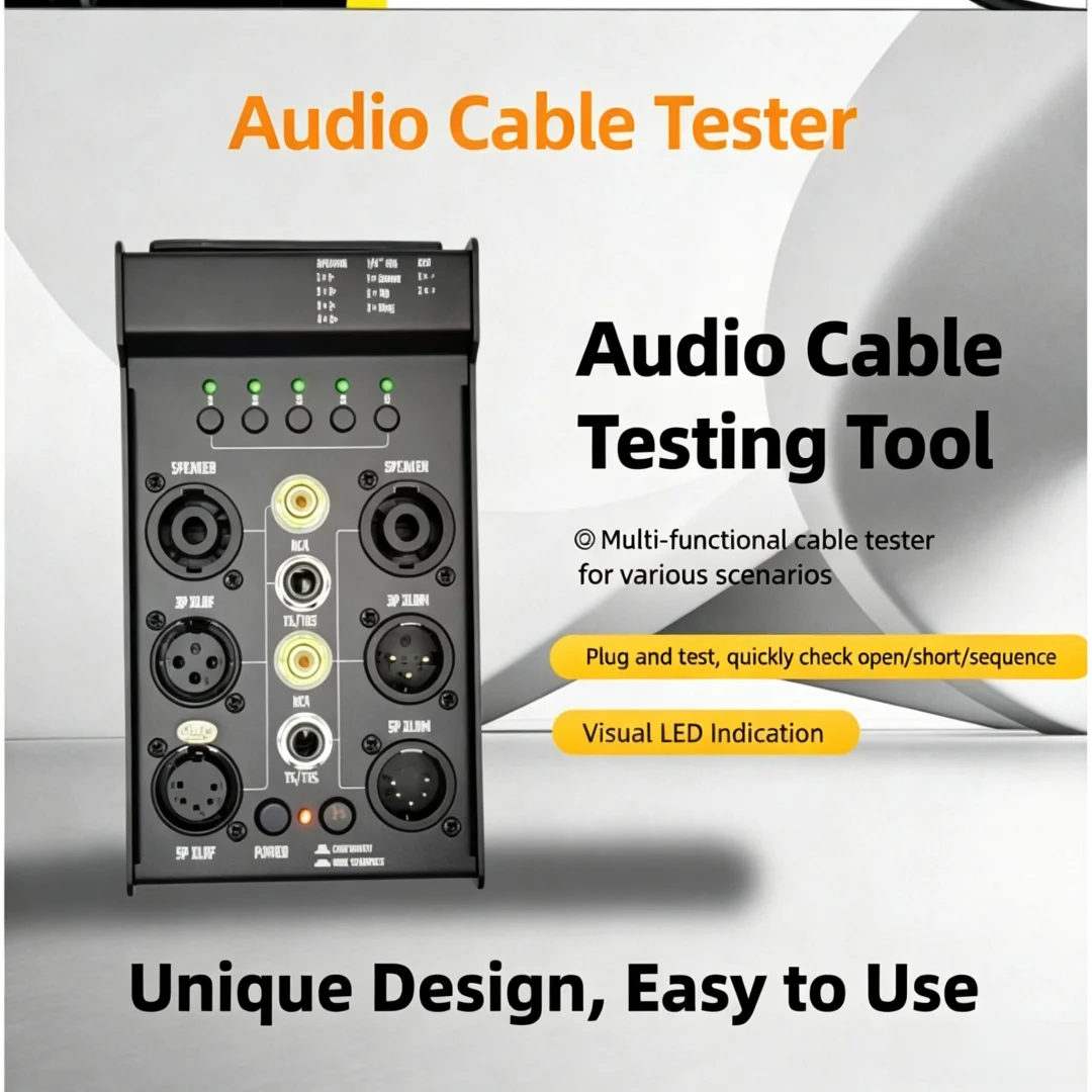 XLR Signal Cable Continuity Tester Multifunctional Stage Audio Lighting Line Detector Stage Speaker Cable Check Testing Tool