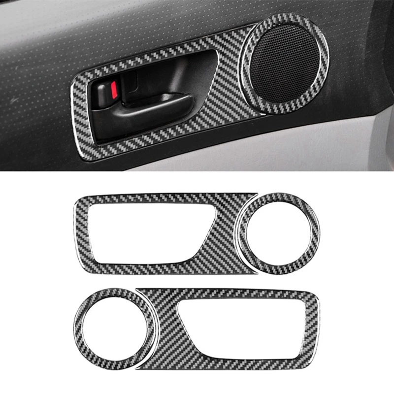 For Toyota Tacoma 2011-2015 Soft Carbon Fiber Car Front Door Handle Speaker Cover Trim Interior Spare Parts Accessories