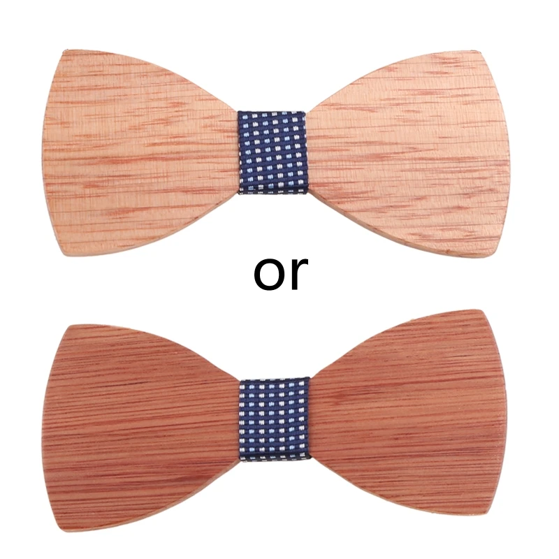 Handmade Cork Wooden Bow Ties For Men Wedding Party Unique Accessories Neckwear Solid Color Whole Wood for Butterfly