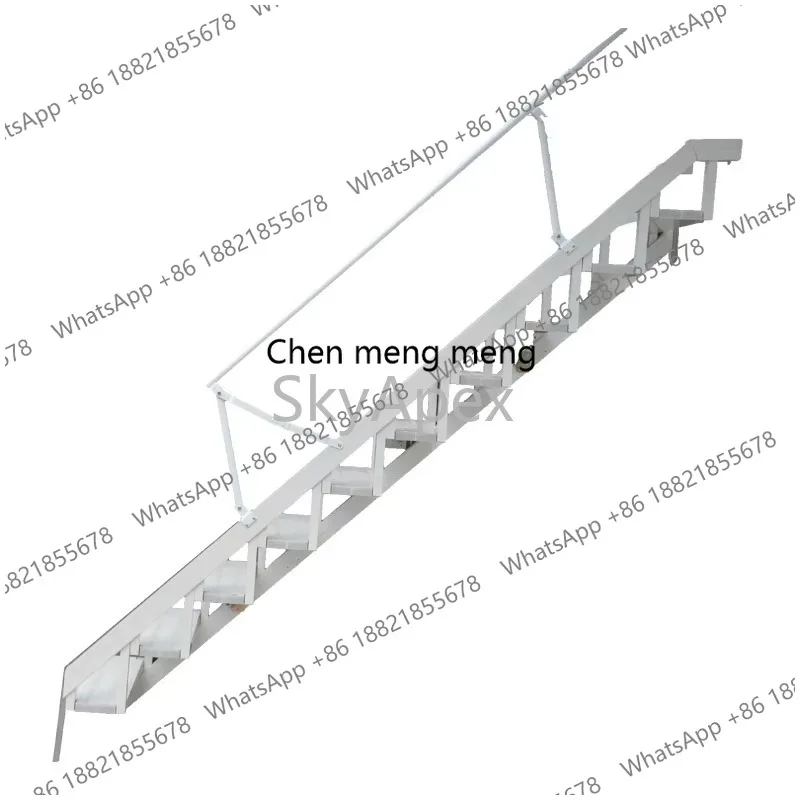 Heavy-Duty Anti-Rust Alloy Folding Wall-Mounted Ladder Indoor Household Space-Saving Easy Installation Safe  Load-Bearing Stable