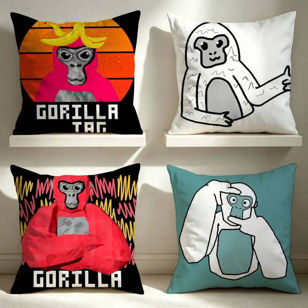 Monkey G-Gorilla TagS Game  Square Double-Sided Printed Pillow Case Sofa Cushion Cover Bedroom Bedside Decor