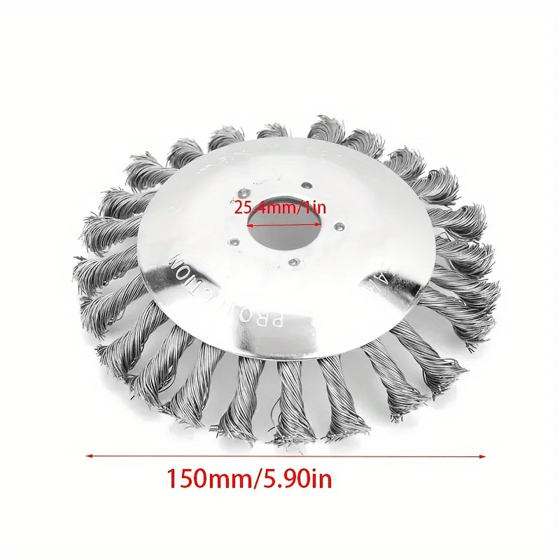 6 Inch Steel Wire Wheel Brush Disc Weed Brush Cutter Head Garden Weed Brush Lawn Mower Universal Grass Trimmer Heads Cutter Tool