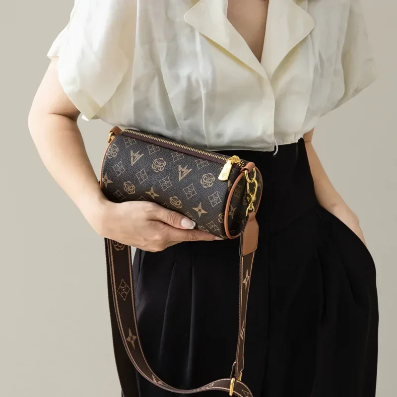 Cylindrical Bag Fashion Retro Shoulder Bag Luxury Crossbody Bags for Women Vintage Messenger Bag Female Western Style Pillow Bag