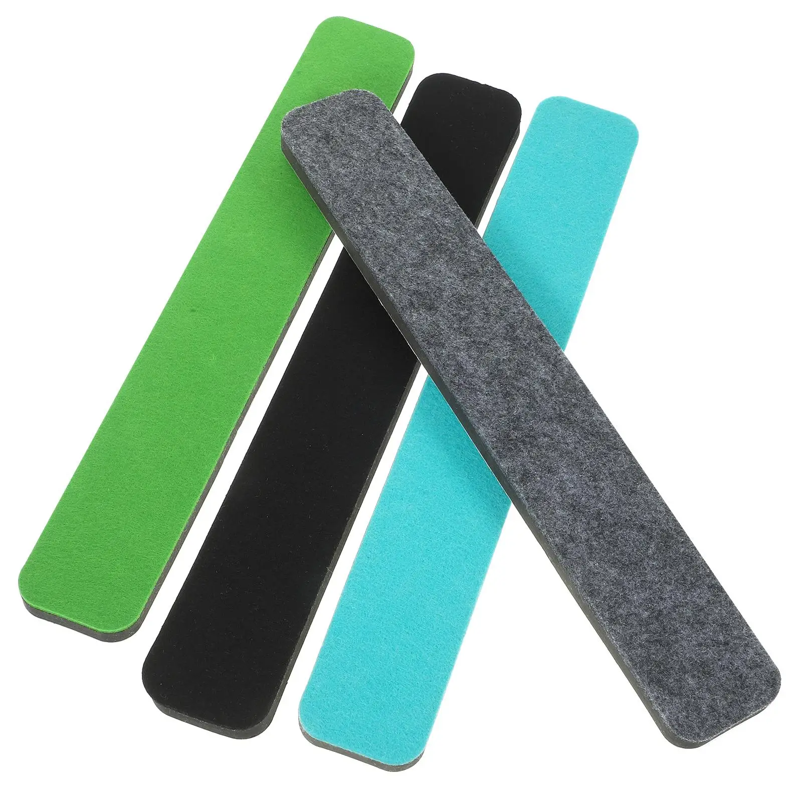 

4 Pcs Double-sided Polyester Bulletin Board Strips Gray Blue Green Black Wall Decor Memo Boards Home Office Felt Cork