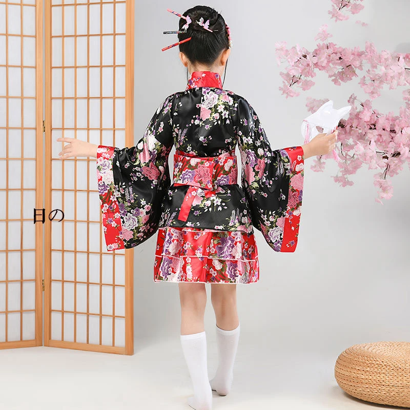 Japanese Women\'s Formal Dress Girls\' Kimono Pure Land Cosplay Anime Dance Costume Lolita Skirt Set