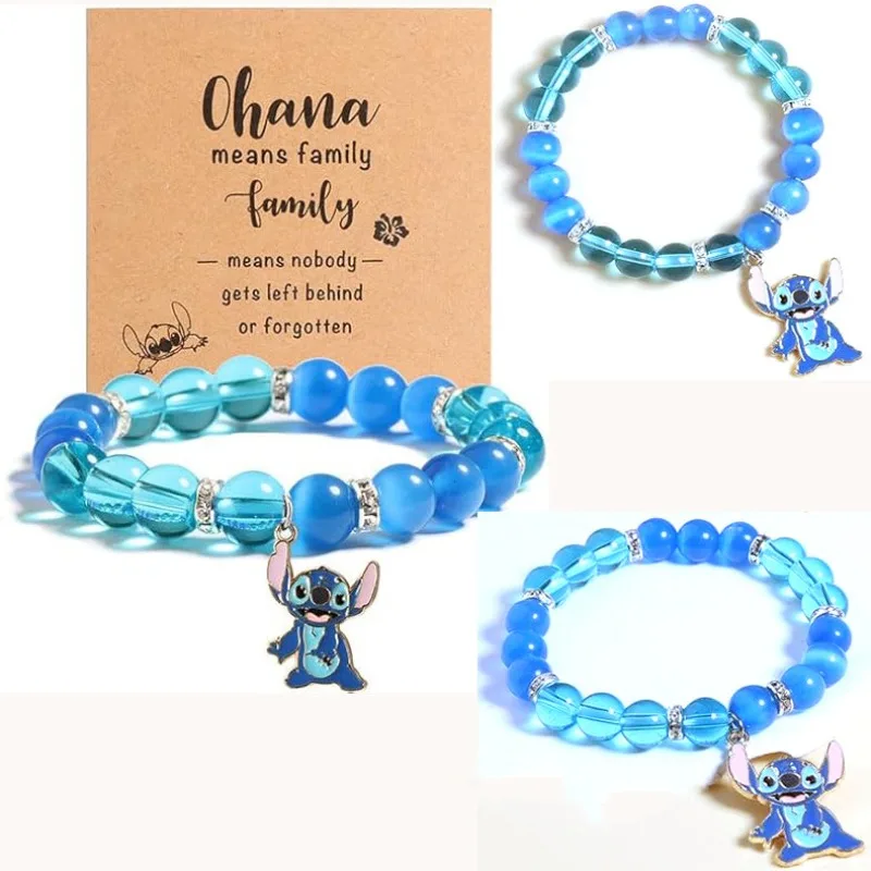 2025 Neues Produkt, blaues Katzenauge, Steinperle, Cartoon, kreativer Anime-Kristall, elastisches Armband, Hörer, niedliche Mode