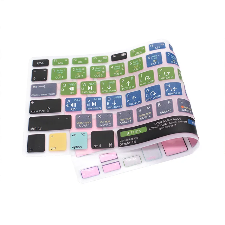 HRH Serato DJ Russian Functional Hot Keys Silicone Keyboard Cover US&EU Layout for MacBook Air Pro Retina 13