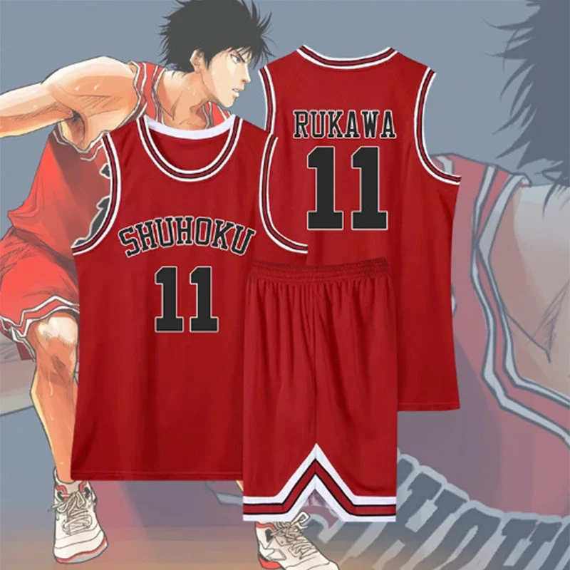 Anime Sakuragi Hanamichi Cosplay Slam Dunk Jersey Shohoku School Basketball Team Uniform Sportswear Kaede Rukawa Cosplay Costume