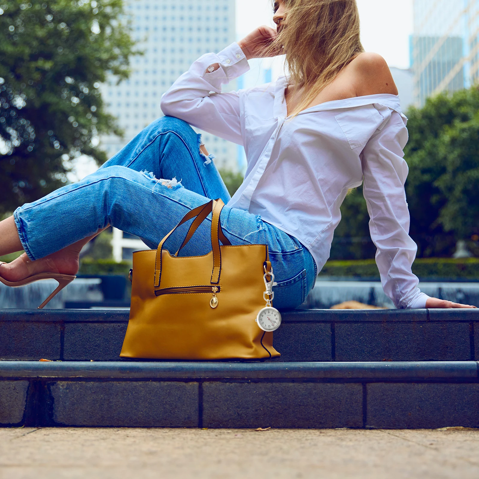 1 قطعة ساعة ممرضة لون عشوائي 6 مؤشر الفولاذ المقاوم للصدأ الزجاج المفاتيح خمر ساعة جيب معدنية لاستخدام مستشفى الممرضات #1