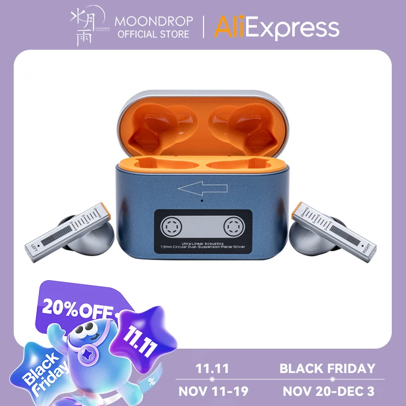 MOONDROP Golden Ages TWS Earphones 13mm Super-Linear Full-Frequency Planar Magnetic Driver Multi-Protocol Lossless Transmission