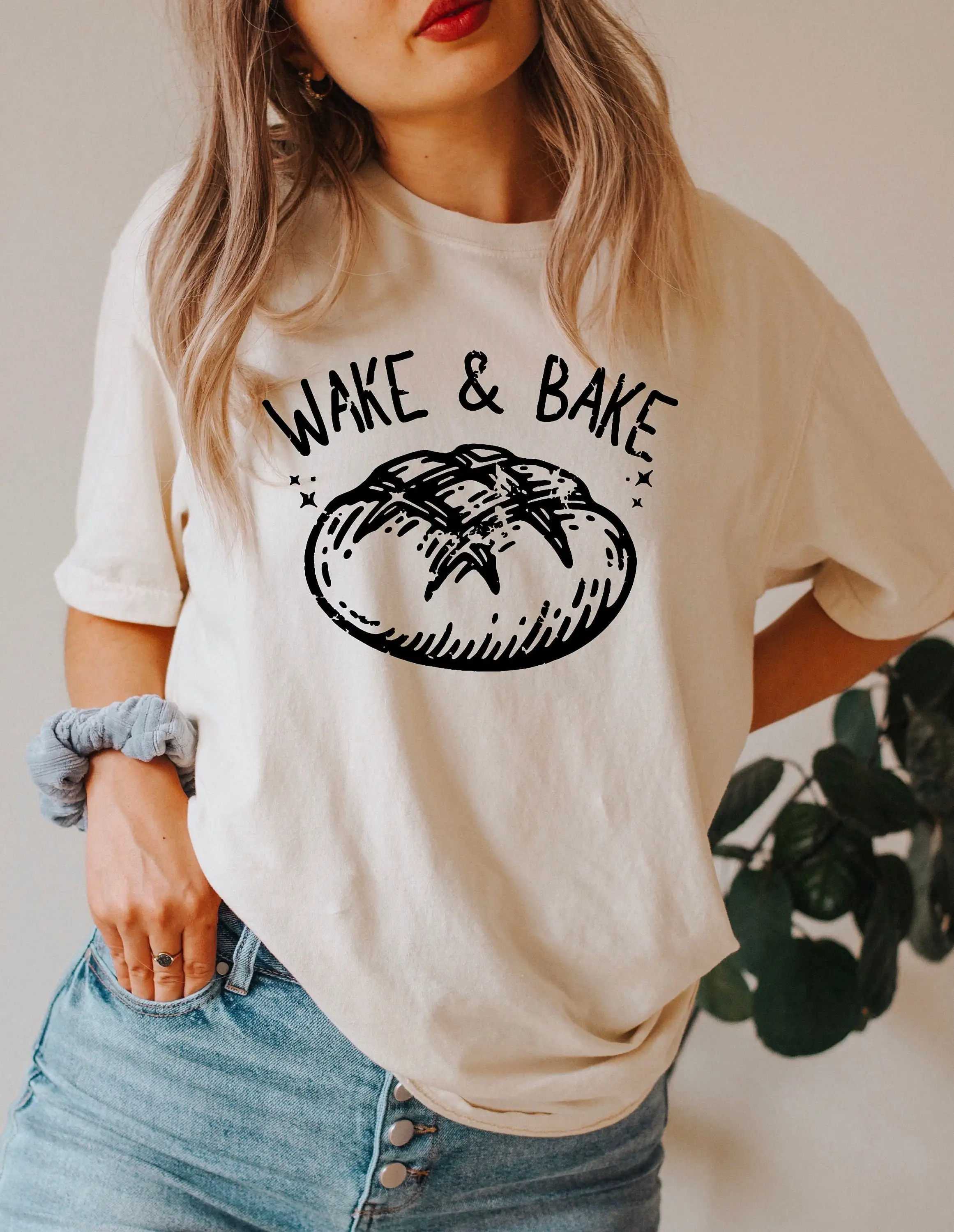 Wake And Bake T Shirt Baking Sweater Bread Sweat Sourdough Baker For Women'S Funny