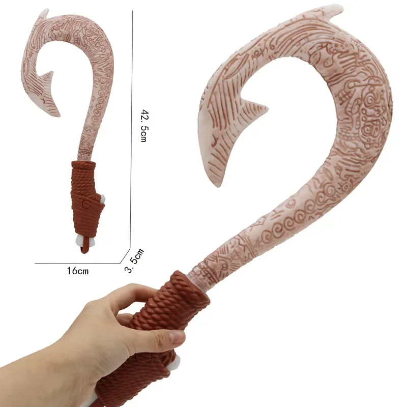 Moana 2 Cartoon Ocean Adventure Fish Hook Knife Cosplay Maui Weapon with Light Children's Role Playing Prop for Kid ToyXmas Gift