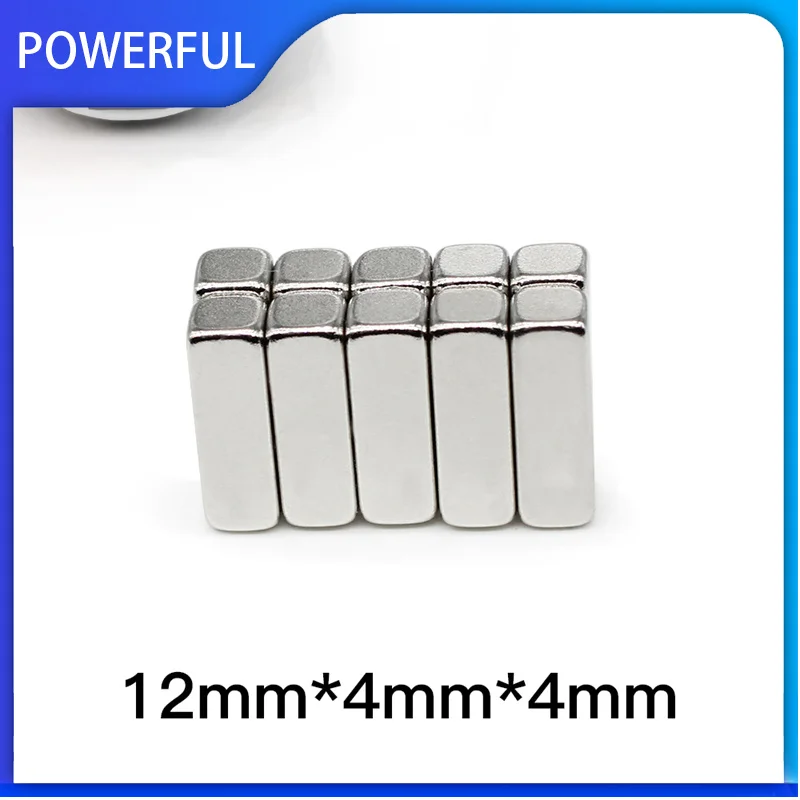 

10~300PCS 12x4x4 Block Powerful Strong Magnetic Magnets N35 12mm x 4mm x 4mm Quadrate Rare Earth Neodymium Magnet 12*4*4mm