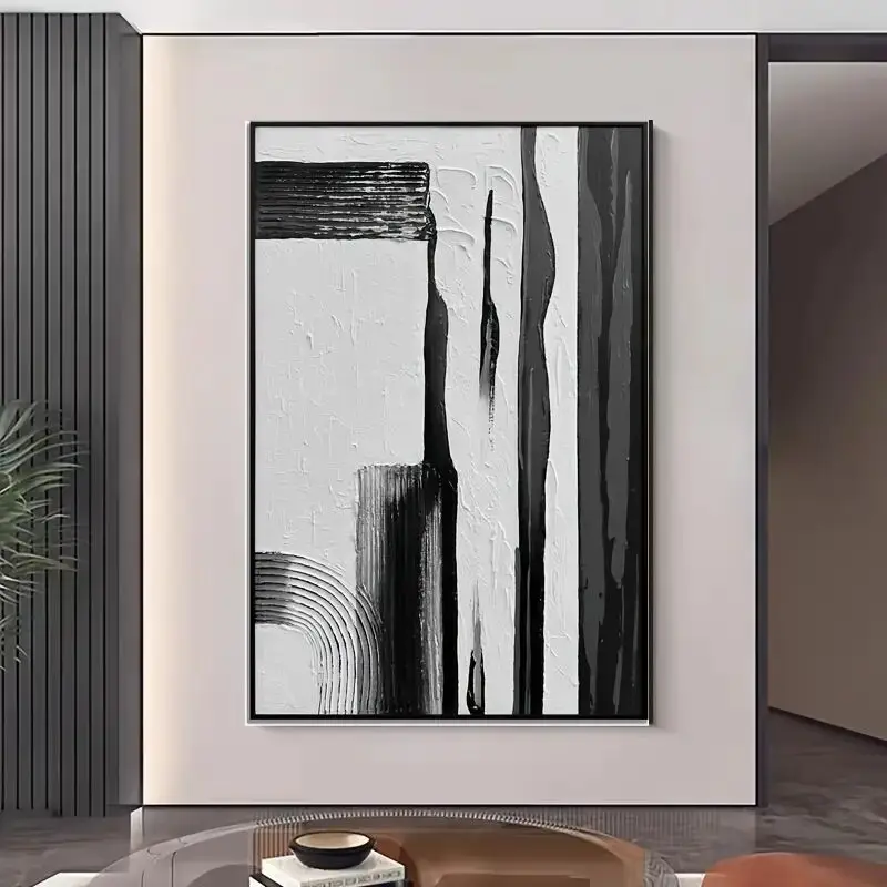 Minimally textured murals, hand-painted abstract oil paintings, high-end canvas posters for room decoration, front hall decorati