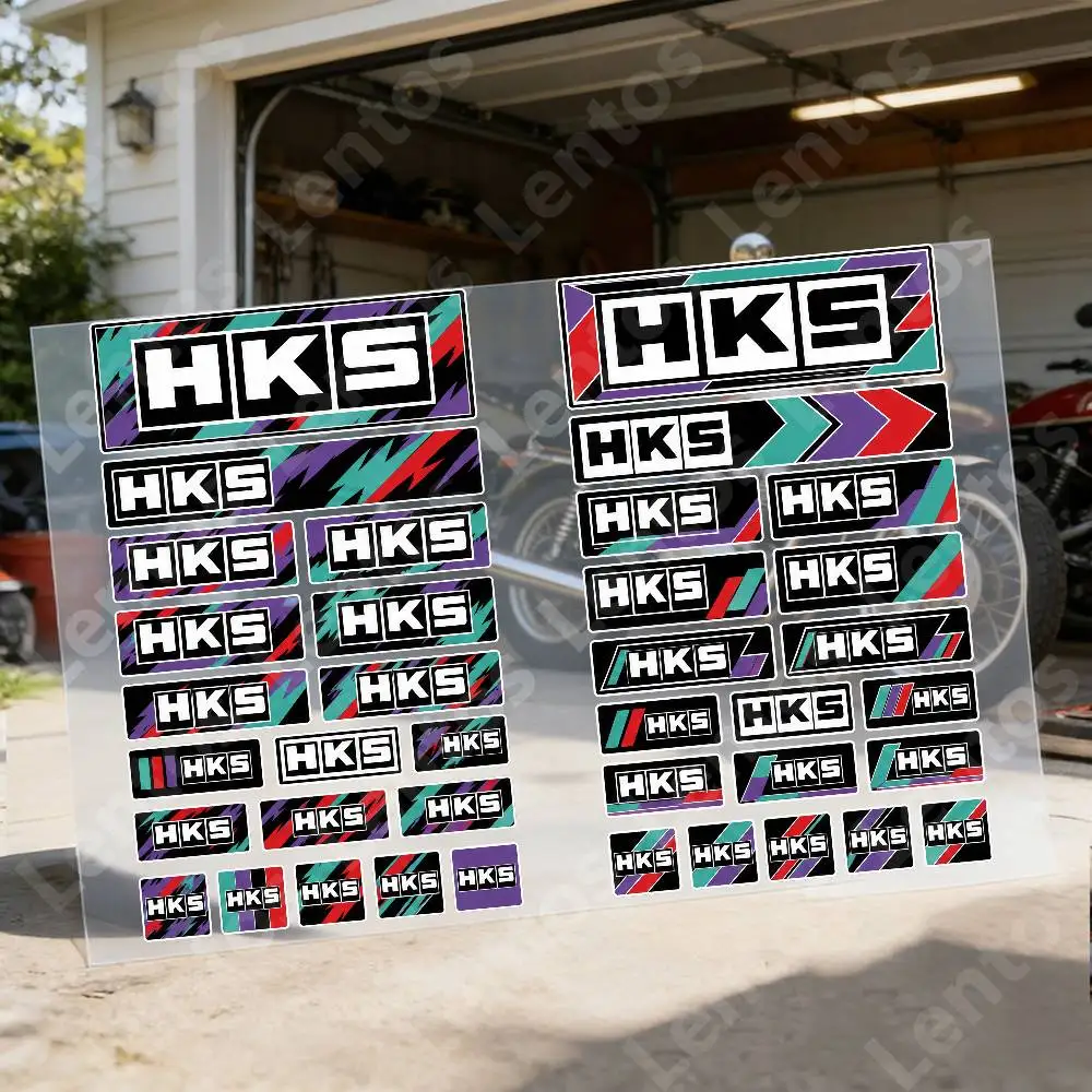 H-HKS Waterproof Reflective Motorbike Stickers Easy Peel Removable Decals For Motorcycle Car