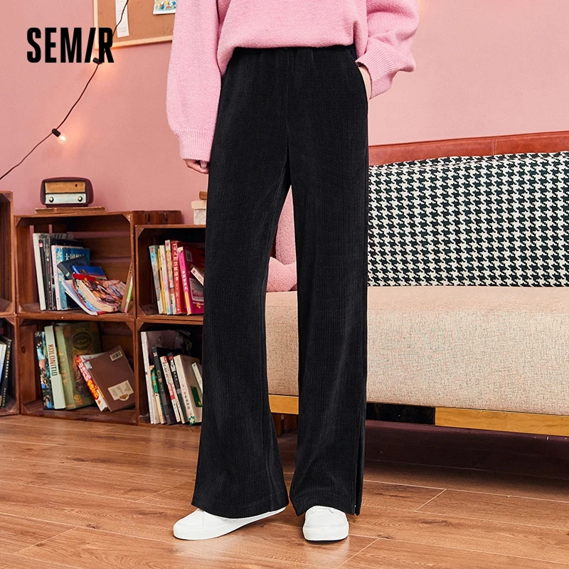 

Semir Casual Pants Women Slit Mopping Pants Look Thin 2023 Winter New Drape Loose Pants