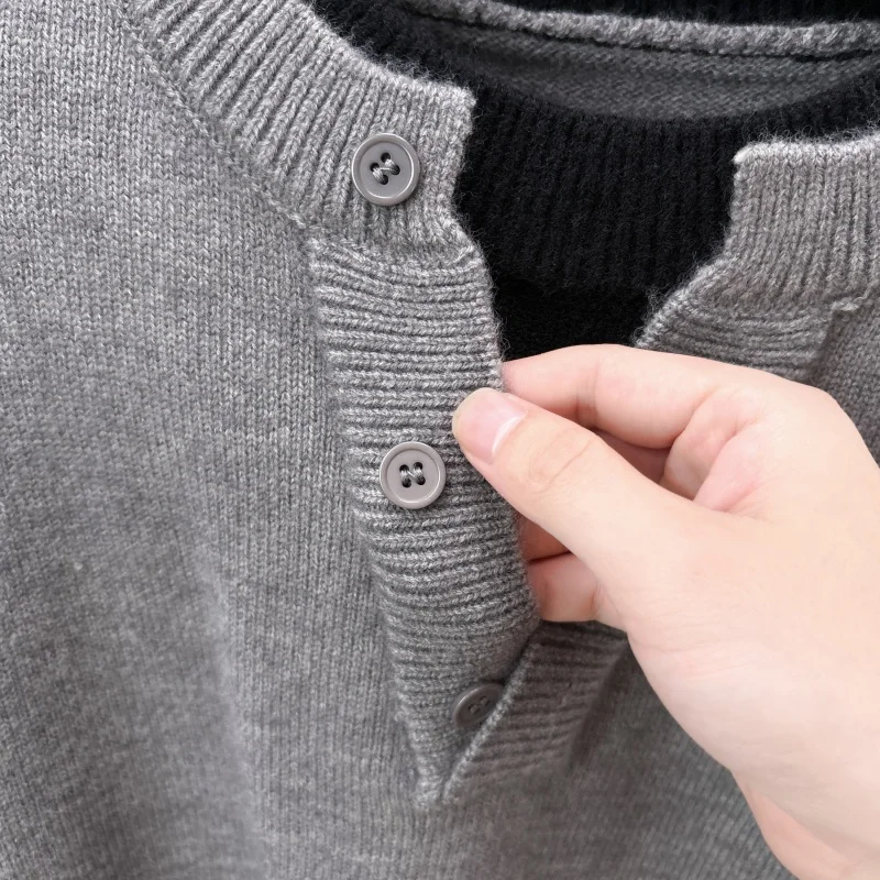 Designer Man Long Sleeves Knitwear V-Neck American Lazy Style Pullover Casual Trend Autumn Winter New Hot Versatile Mensclothing