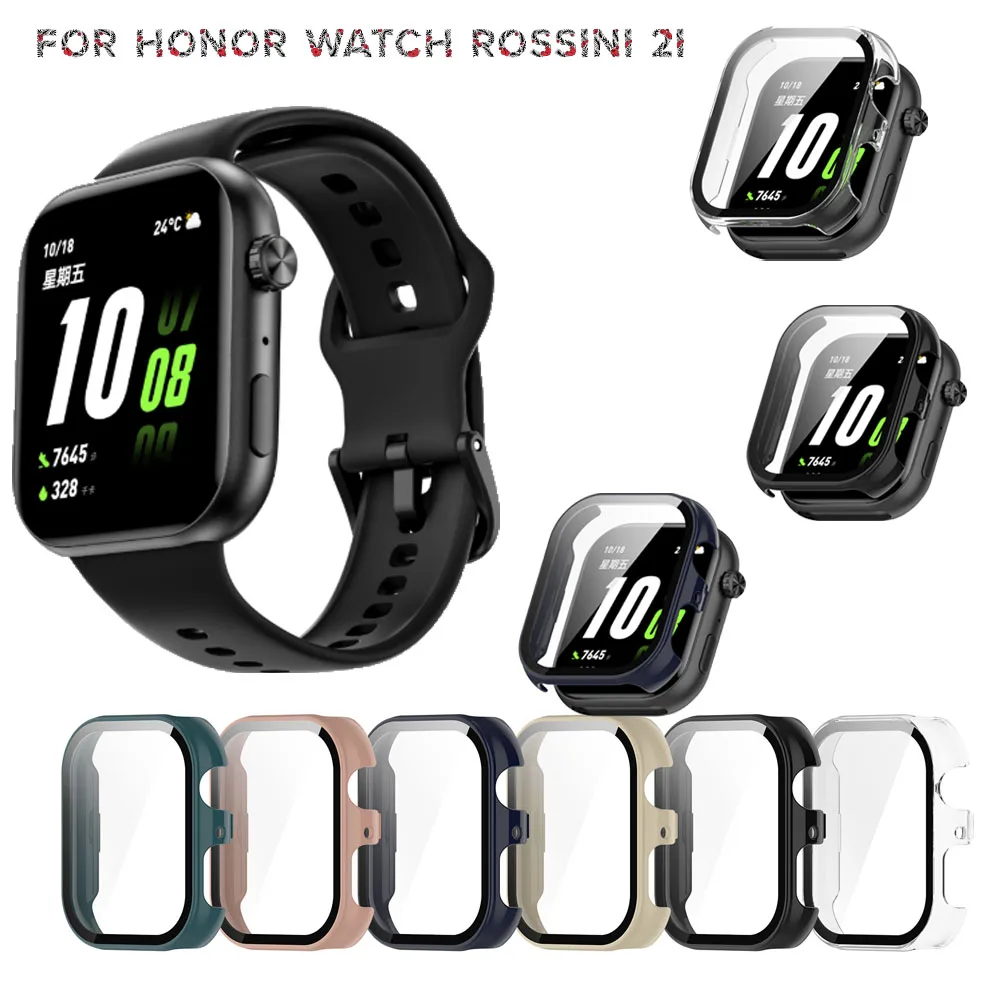 PC Tempered Full Protective Case For Honor ROSSINI 2i Bumper Hard Frame Glass Coverage Cases Shell Watch Band Accessories