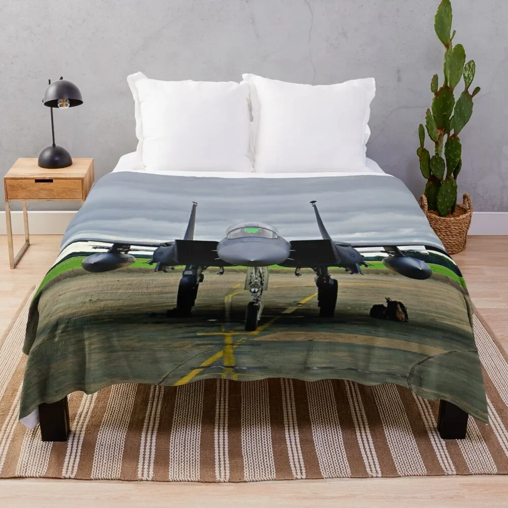 F15E Strike Eagle Fighter Jet Throw Blanket Travel Decorative Beds for sofa Thins Blankets