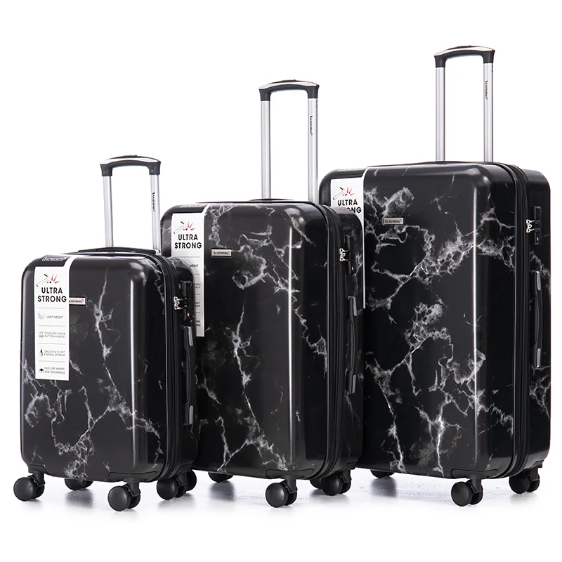 

3-in-1 luggage set with expandable large capacity trolley case PC hard shell with universal wheels and password lock for easy ca