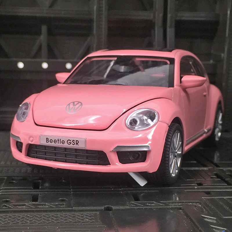 1:32 Volkswagen Beetle modello di auto in lega diecast e veicoli giocattolo simulazione suono e luce tirare indietro giocattoli per auto per regali per bambini