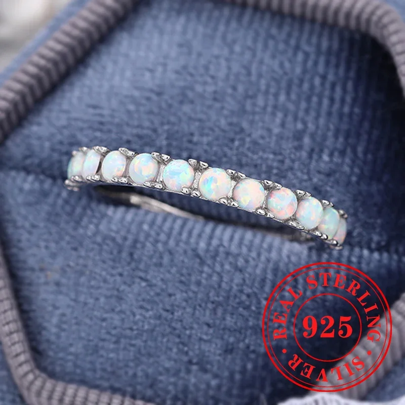 Huitan حساسة ارتفع الذهب اللون خاتم تقليد أوبال 925 فضة فنجر الإكسسوارات الإناث سحر المشاركة غرامة مجوهرات #3